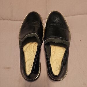 Clarks Black Patent Leather Slip-On Loafers Size 7
